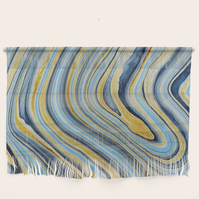 Blue marbled waves Wall Hanging Gallery Image 1