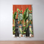 Black Cat And House Plants 3 Window Curtain Gallery Image 3
