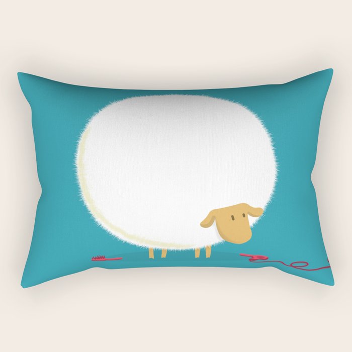 Fluffy Sheep Rectangular Pillow Gallery Image 1