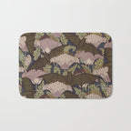 Vintage Art Deco Bat and Flowers Bath Mat Gallery Image 1