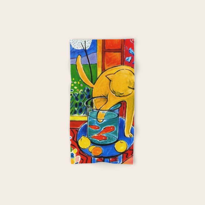 Henri Matisse - Cat With Red Fish still life painting Bath Towel Gallery Image 1