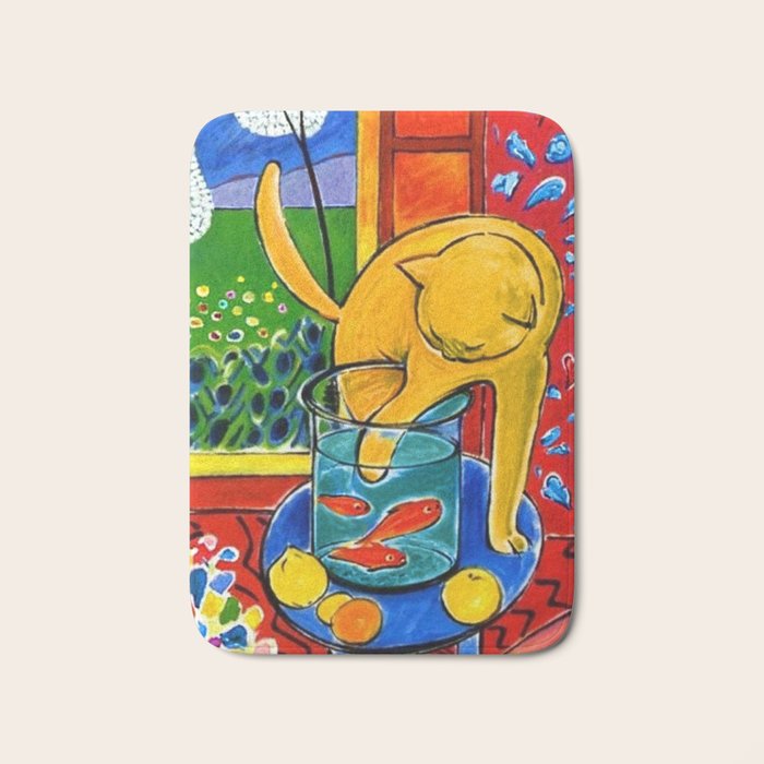 Henri Matisse - Cat With Red Fish still life painting Bath Mat Gallery Image 1