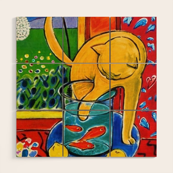 Henri Matisse - Cat With Red Fish still life painting Wood Wall Art Gallery Image 1