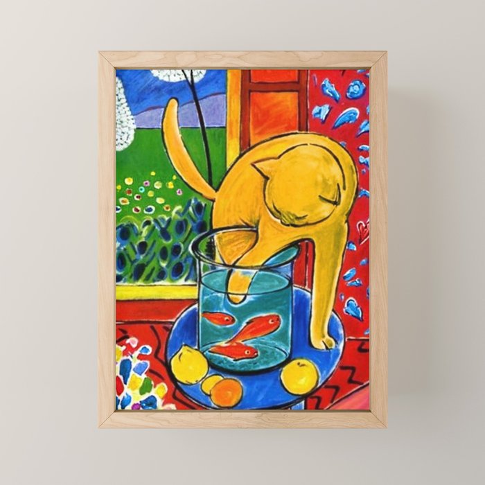 Henri Matisse - Cat With Red Fish still life painting Mini Art Print Gallery Image 1