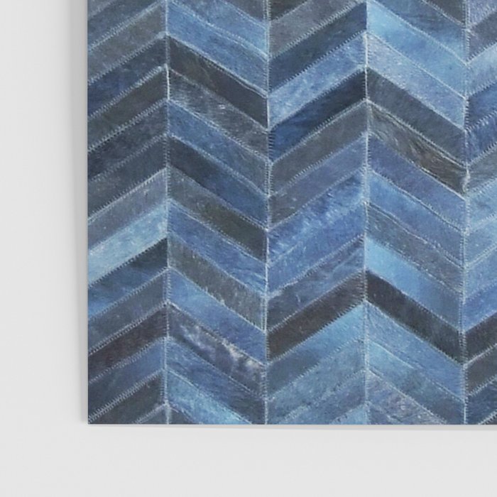 Blue cowhide patchwork geometric chevron Poster Gallery Image 3