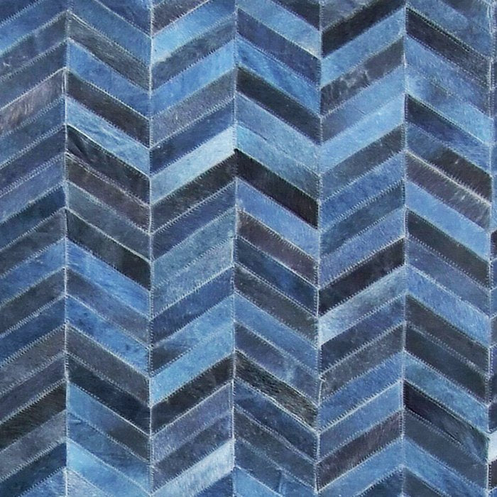 Blue cowhide patchwork geometric chevron Coffee Mug Gallery Image 2