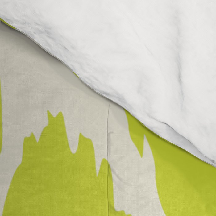 Chartreuse Ikat classic mid century Comforter Gallery Image 4
