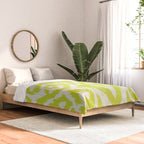 Chartreuse Ikat classic mid century Comforter Gallery Image 2