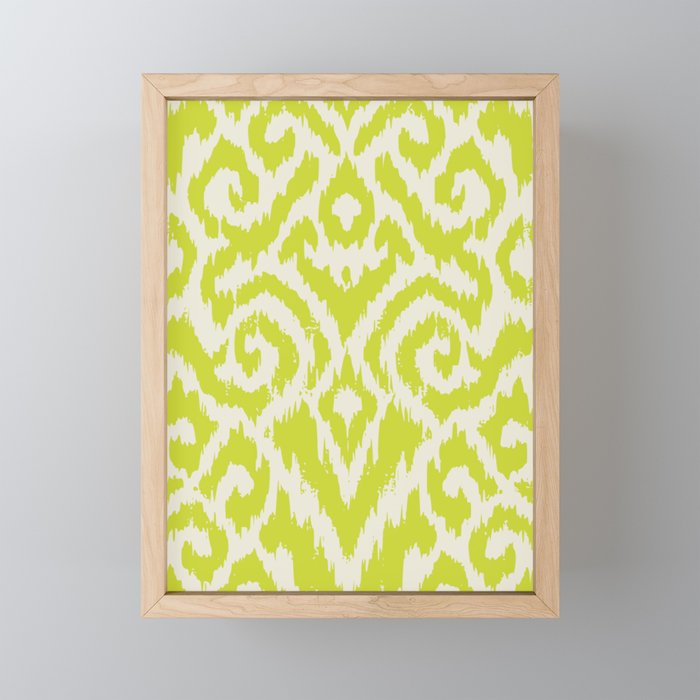 Chartreuse Ikat classic mid century Mini Art Print Gallery Image 1