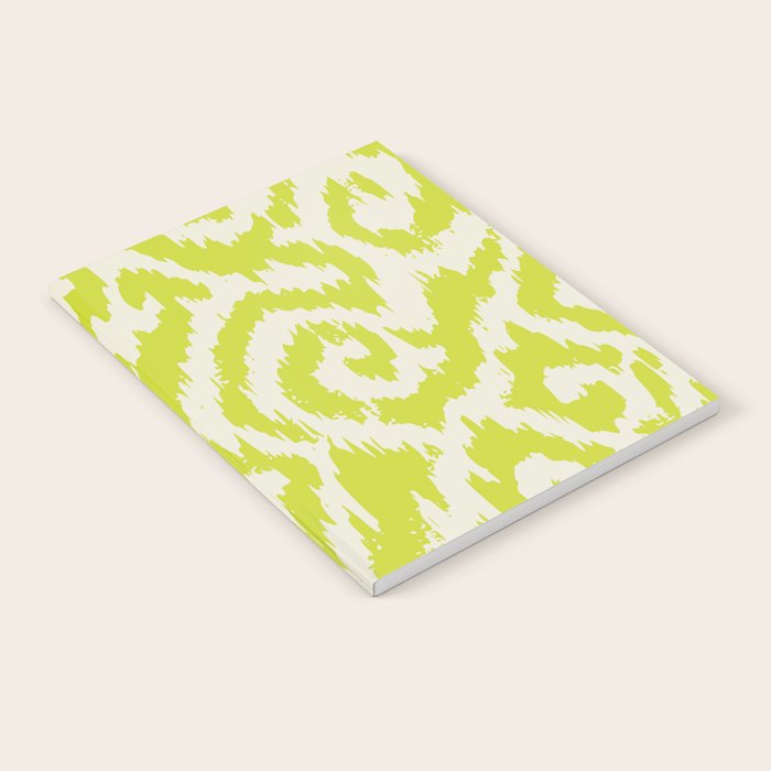 Chartreuse Ikat classic mid century Notebook Gallery Image 1
