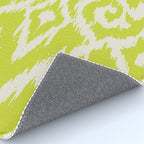 Chartreuse Ikat classic mid century Rug Gallery Image 4