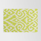 Chartreuse Ikat classic mid century Rug Gallery Image 2