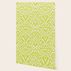 Chartreuse Ikat classic mid century Wallpaper Gallery Image 2