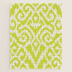 Chartreuse Ikat classic mid century Jigsaw Puzzle Gallery Image 1