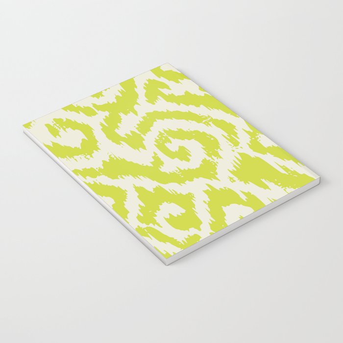 Chartreuse Ikat classic mid century Notebook Gallery Image 3
