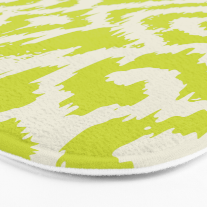 Chartreuse Ikat classic mid century Bath Mat Gallery Image 3