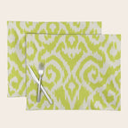 Chartreuse Ikat classic mid century Placemat Gallery Image 1