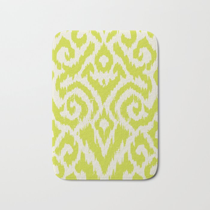 Chartreuse Ikat classic mid century Bath Mat Gallery Image 1