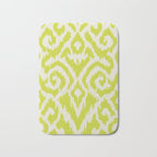 Chartreuse Ikat classic mid century Bath Mat Gallery Image 1