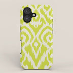 Chartreuse Ikat classic mid century iPhone Case Gallery Image 1
