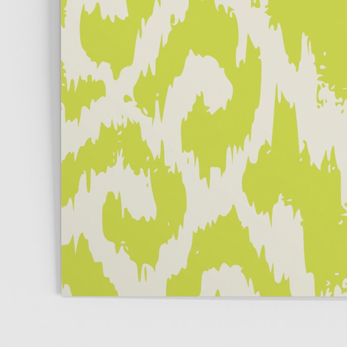 Chartreuse Ikat classic mid century Poster Gallery Image 3