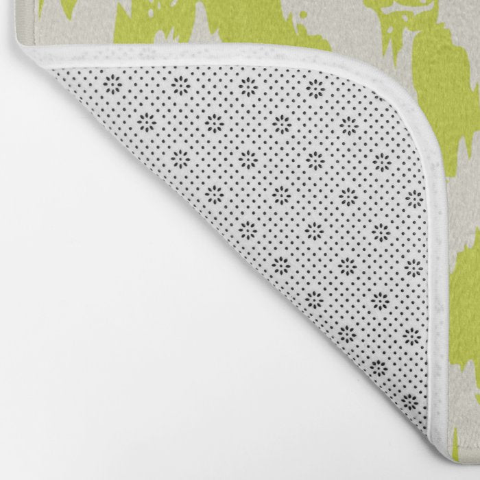 Chartreuse Ikat classic mid century Bath Mat Gallery Image 2