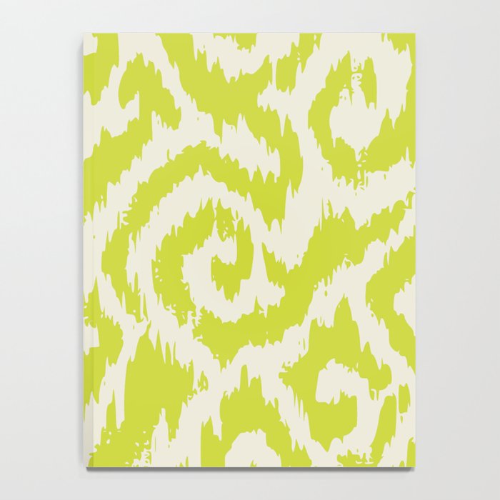 Chartreuse Ikat classic mid century Notebook Gallery Image 4