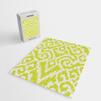 Chartreuse Ikat classic mid century Jigsaw Puzzle Gallery Image 2