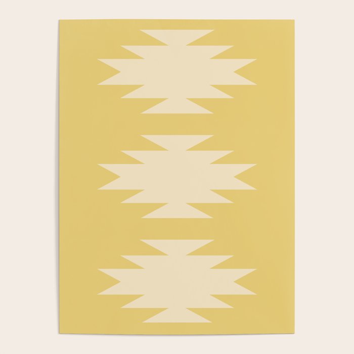 Geometric Southwestern Minimalism - Bright Golden Yellow Poster Gallery Image 1
