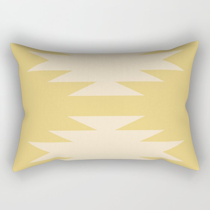 Geometric Southwestern Minimalism - Bright Golden Yellow Rectangular Pillow Gallery Image 1