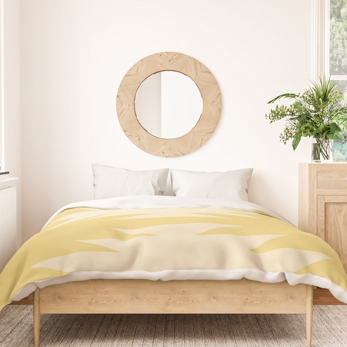 Geometric Southwestern Minimalism - Bright Golden Yellow Duvet Cover Gallery Image 3