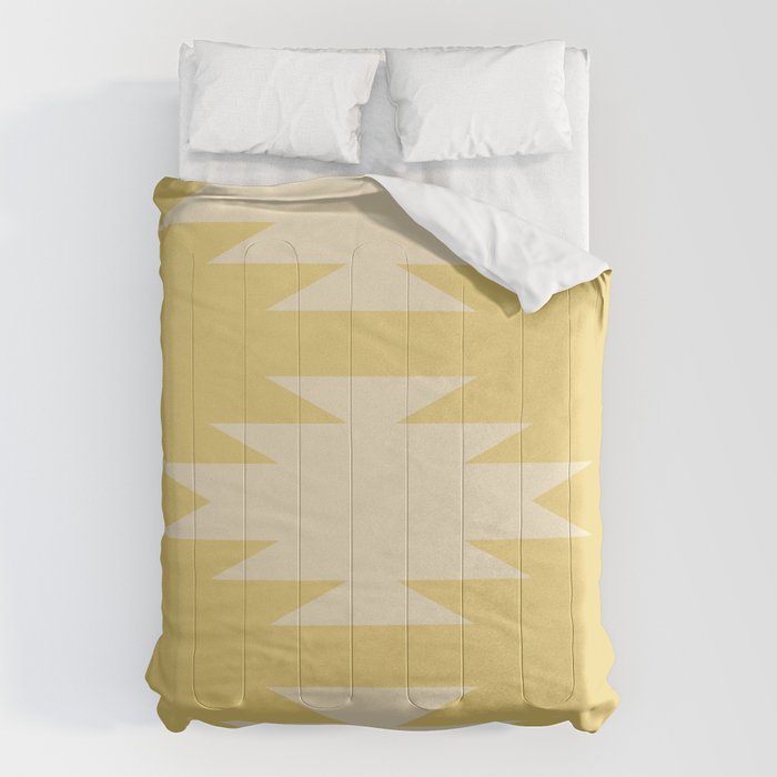 Geometric Southwestern Minimalism - Bright Golden Yellow Comforter Gallery Image 6