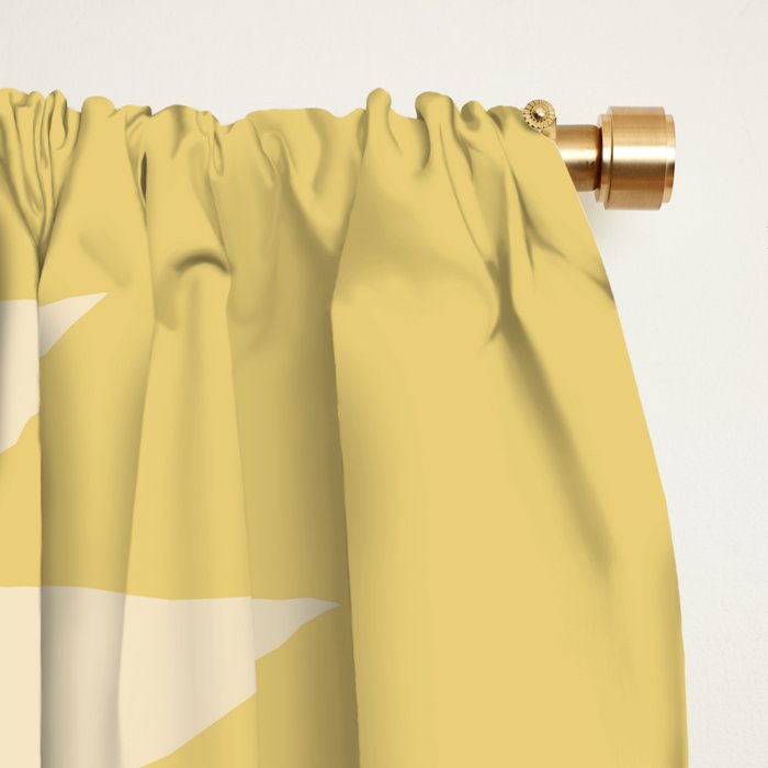 Geometric Southwestern Minimalism - Bright Golden Yellow Window Curtain Gallery Image 2