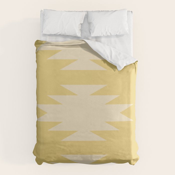 Geometric Southwestern Minimalism - Bright Golden Yellow Duvet Cover Gallery Image 1