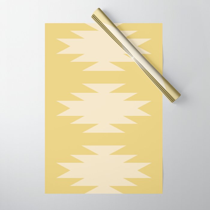 Geometric Southwestern Minimalism - Bright Golden Yellow Wrapping Paper Gallery Image 1