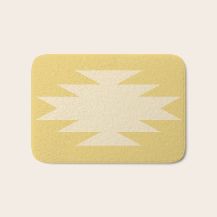 Geometric Southwestern Minimalism - Bright Golden Yellow Bath Mat Gallery Image 1