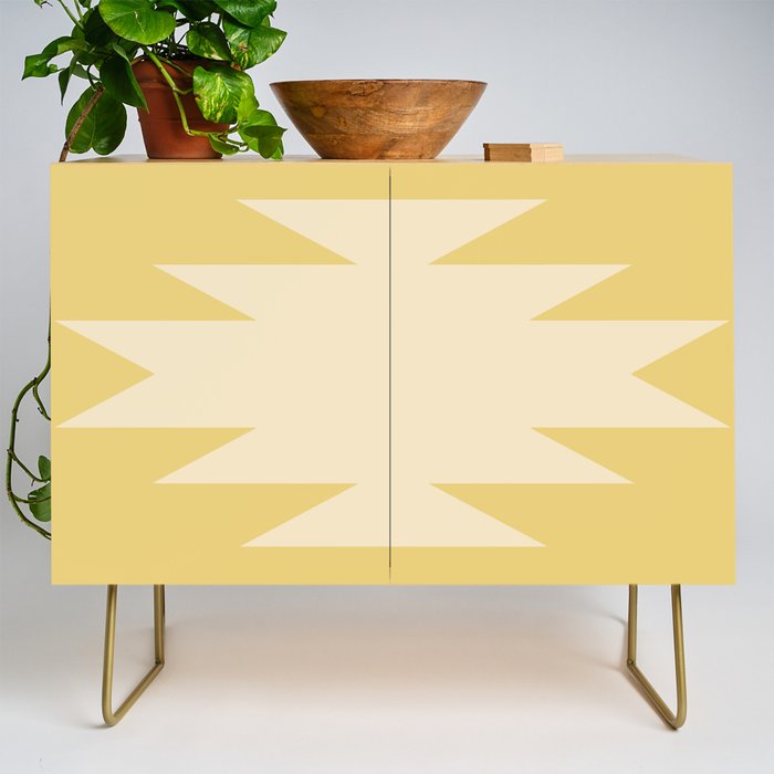 Geometric Southwestern Minimalism - Bright Golden Yellow Credenza Gallery Image 1