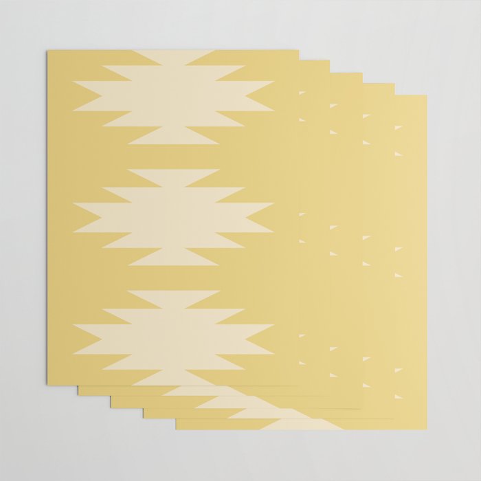 Geometric Southwestern Minimalism - Bright Golden Yellow Wrapping Paper Gallery Image 3