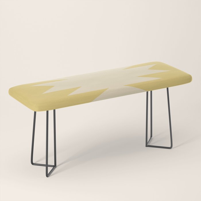 Geometric Southwestern Minimalism - Bright Golden Yellow Bench Gallery Image 1