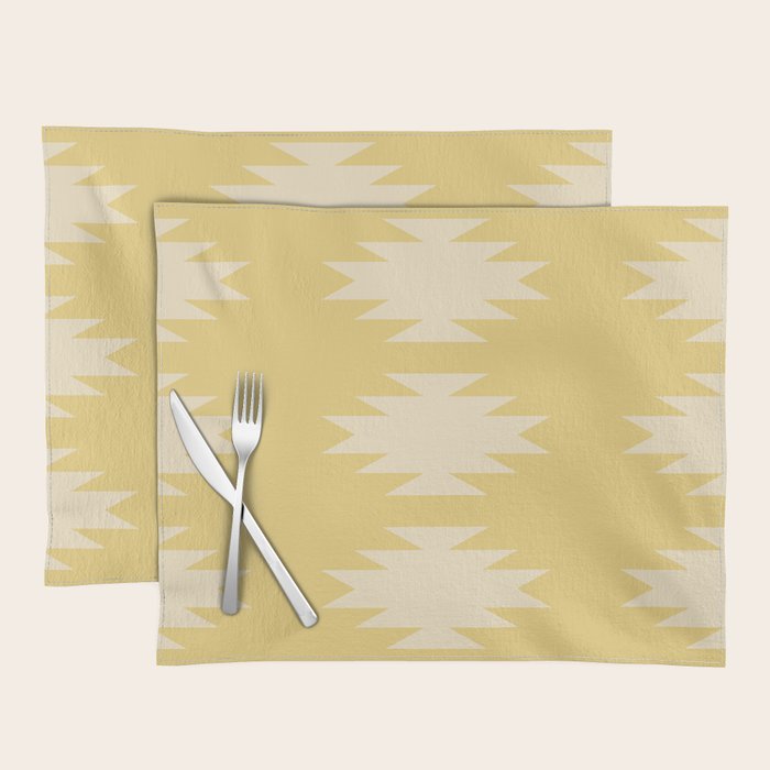 Geometric Southwestern Minimalism - Bright Golden Yellow Placemat Gallery Image 1
