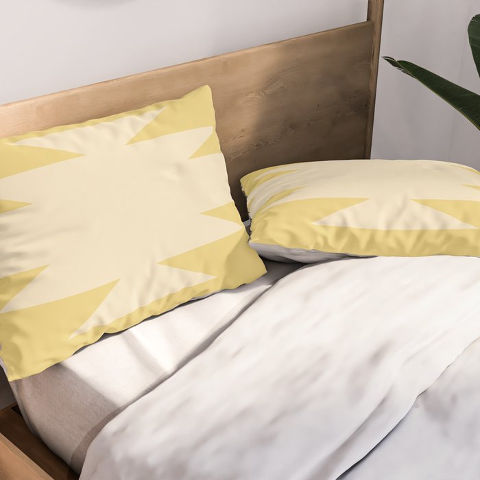 Geometric Southwestern Minimalism - Bright Golden Yellow Pillow Sham Gallery Image 2