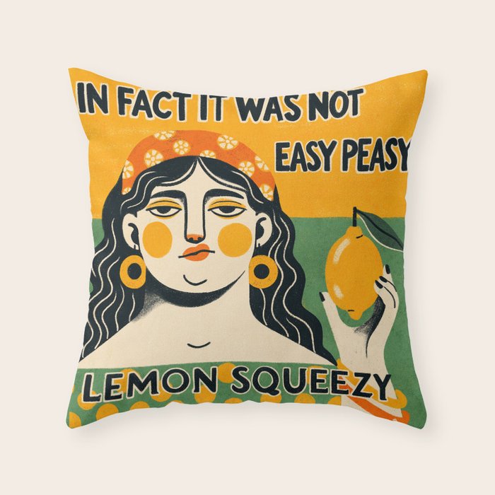 Easy peasy lemon squeezy Throw Pillow Gallery Image 1