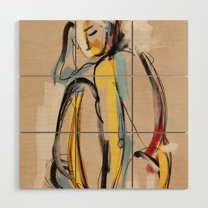 Abstract Female Figure Wood Wall Art Gallery Image 1