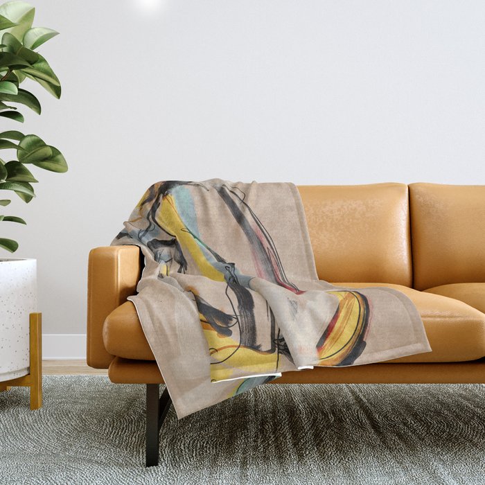 Abstract Female Figure Throw Blanket Gallery Image 1