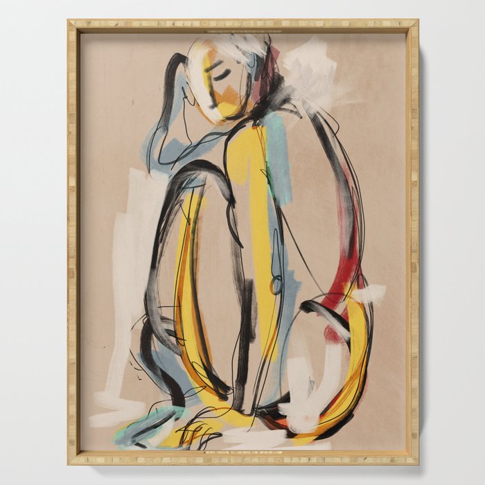 Abstract Female Figure Serving Tray Gallery Image 1