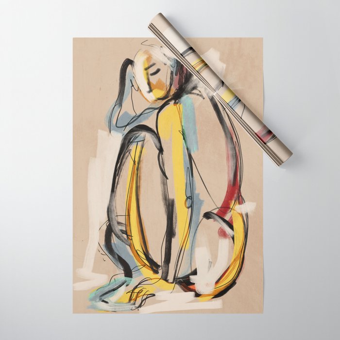 Abstract Female Figure Wrapping Paper Gallery Image 1