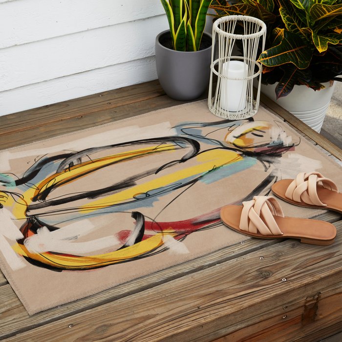 Abstract Female Figure Outdoor Rug Gallery Image 2