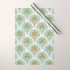 Vintage summer palm tree art pattern Wrapping Paper Gallery Image 1
