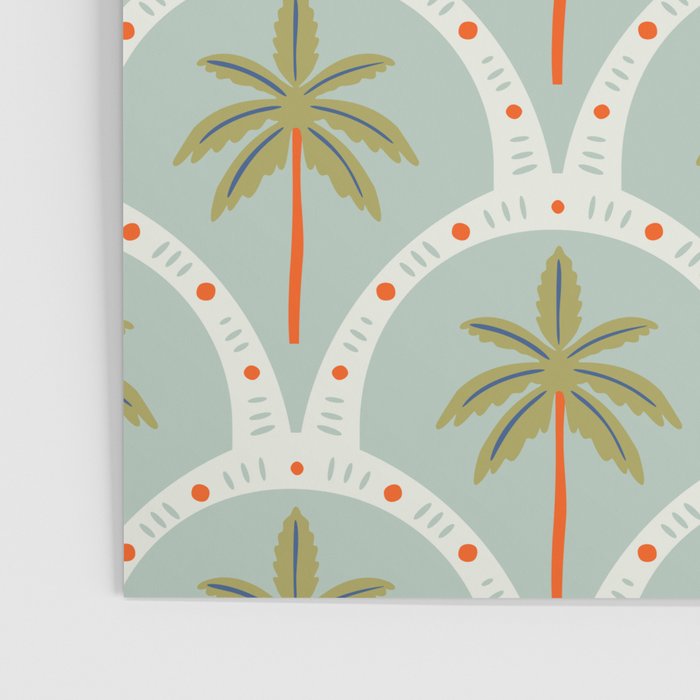 Vintage summer palm tree art pattern Poster Gallery Image 3