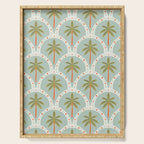 Vintage summer palm tree art pattern Serving Tray Gallery Image 1